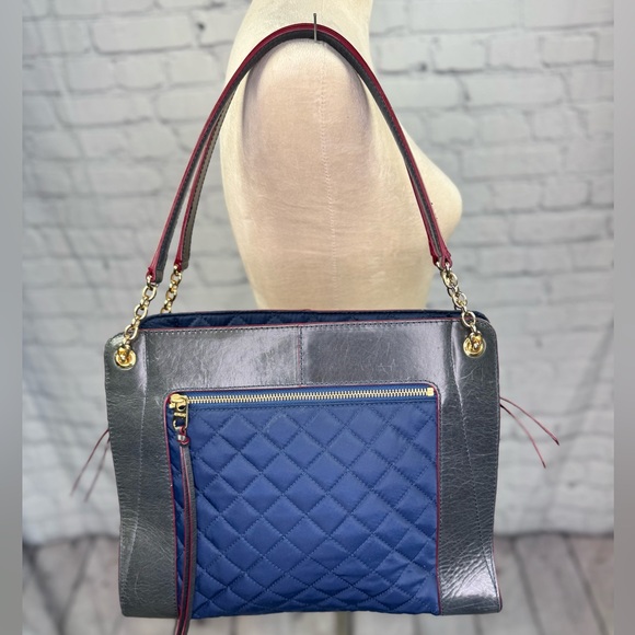 MZ Wallace Handbags - MZ Wallace Navy Blue Quilted Leather Shoulder Bag